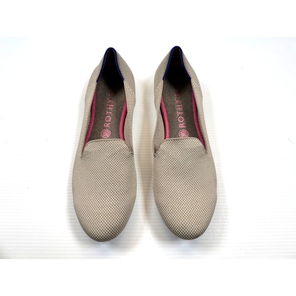 Rothy's The Loafer Women 11 Stretch Knit Washable Comfort Flats Round Toe Linen